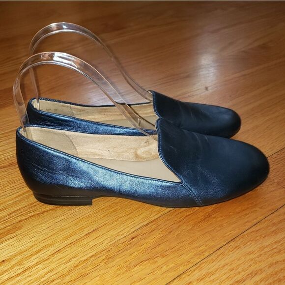 Naturalizer blue leather flat loafers - Picture 1 of 8